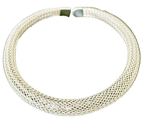 BARBARA SILVERSTEIN UNIQUE, CUSTOM, WOVEN STERLING SILVER NECKLACE - COLLAR - Picture 2 of 10