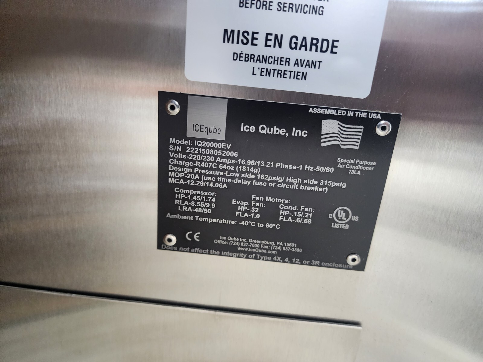 Ice Qube IQ20000EV Series Air Conditioner Industrial Cooler