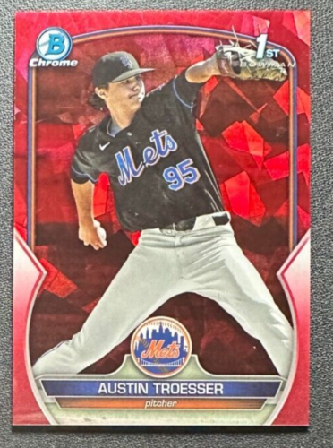 2023 Bowman Draft Sapphire AUSTIN TROESSER 1st Bowman Red/ 5 (New York Mets)