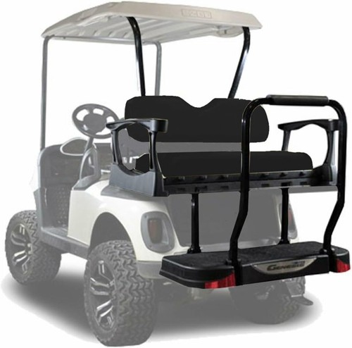 Genesis 250 Flip Rear Seat Kit |Standard Black Cushions |E-Z-GO RXV Golf Cart