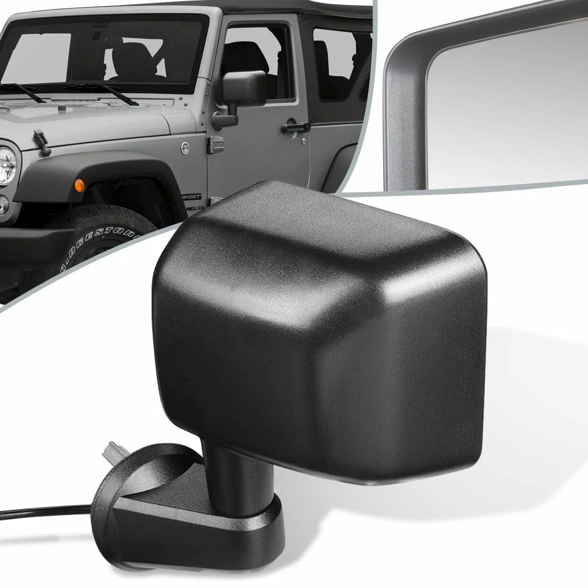 Fit 07-13 Jeep Wrangler OE Style Powered+Heated Side Door Mirror 