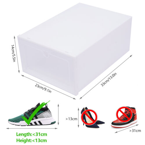 Caja de almacenamiento de zapatos de 20 piezas cajas de zapatos caja de zapatos de plástico cubierta abatible gruesa - Imagen 11 de 23