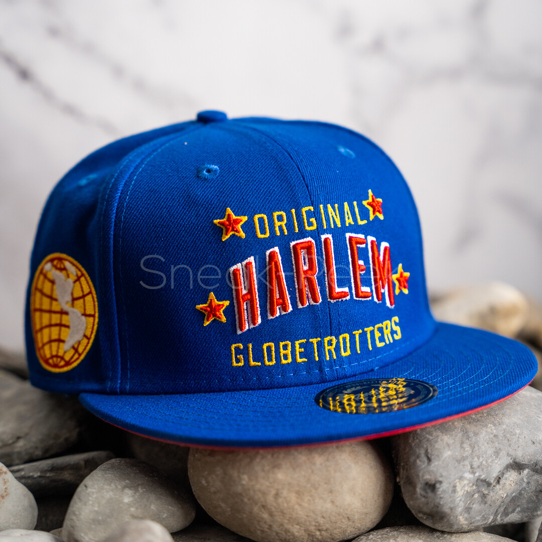 Harlem Globetrotters Rings & Crwns Мужская синяя шляпа с 7 приталенными плоскими полями #133
