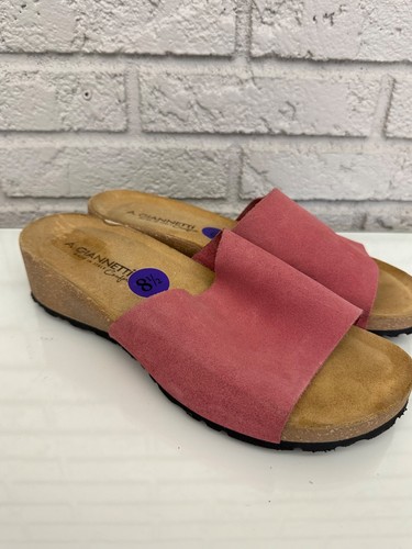 Sandalias A. Giannetti Mujer Rosa Gamuza Punta Abierta Talla 81/2 - Imagen 2 de 6