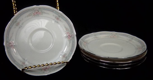 Noritake Rothschild Saucer Plates Set of 5 Saucers Floral 6" Baroque 7293 - Picture 1 of 6
