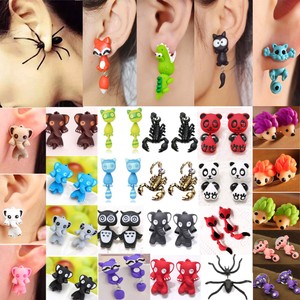 Women-Girl-Cute-3D-Cartoon-Animal-Fox-Cat-Polymer-Clay-Ear-Stud-Earrings-Jewelry