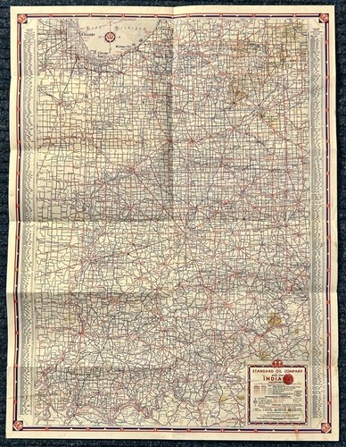 Vintage 1940’s? Standard Oil Co “INDIANA STANDARD SERVICE” Tri-Fold Highway Map - Picture 5 of 5