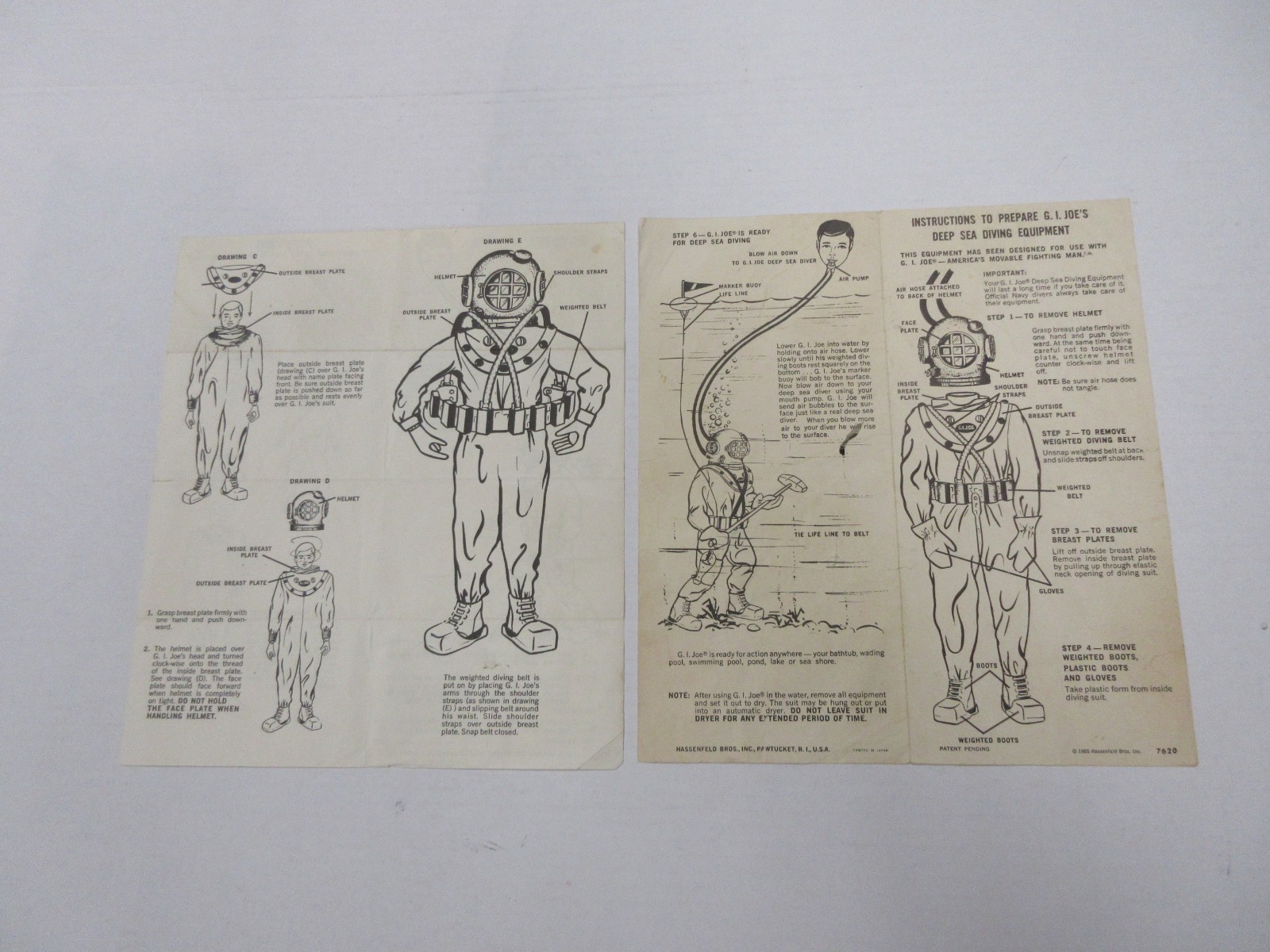 VINTAGE GI JOE DEEP SEA DIVING EQUIPMENT & 8 ROPES OF DANGER INSTRUCTIONS LOT VINTAGE GI JOE DEEP SEA DIVING EQUIPMENT & 8 ROPES OF DANGER INSTRUCTIONS LOT