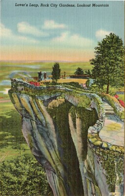 Postcard Lover's Leap Rock City Gardens Lookout Mountain Georgia