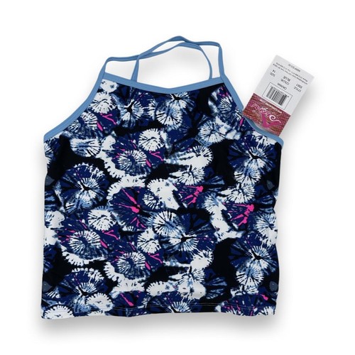 Kanu Surf Girls' Melanie Beach Sport 2-pc Banded Tankini Swimsuit, Okana Blue,14 - Picture 3 of 4