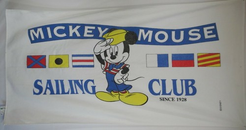 Vintage Disney's Mickey Mouse Sailing Club Collectible Beach Towel by Franco - Picture 1 of 5