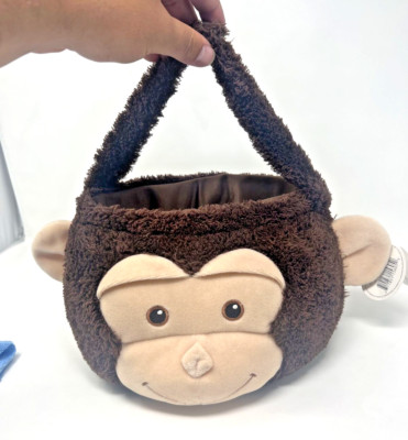 Koala Baby monkey easter / halloween plush basket 7 inches tall - Retired NWT