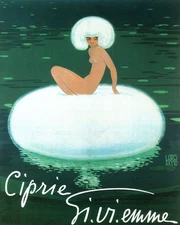 POSTER CIPRIE GI VI EMME WOMAN FACE WHITE POWDER ITALIAN VINTAGE REPRO FREE S/H