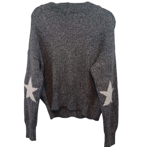 Saum und Faden Strickjacke Pullover Damen groß grau Stern Neuheit kuschelig weich - Bild 2 von 8