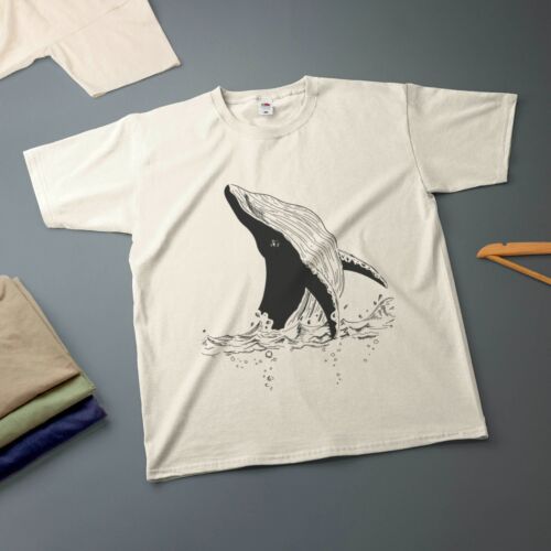 Whale Ink Drawing T-Shirt Various Sizes & Colours Tee - Picture 18 of 18