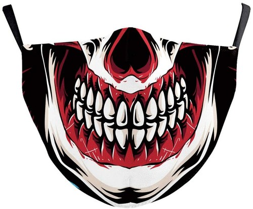 Skull Biker Face Mask Washable Adjustable Funny bikers graffiti skulls smile - Bild 8 von 9