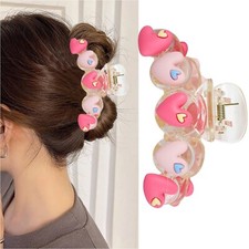 Heart Hair Claw Clips Colorful Heart Shape Large Hair Clips for Valentine Str...