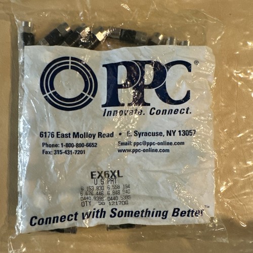 Lot of 50 x PPC EX6XL 122190 Universal Compression Connector RG6 Universal
