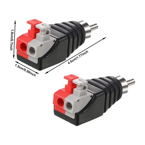 20 PZ Cavo Cavo Altoparlante Audio A Audio Maschio Connettore RCA Adattatore Jack Spina US - Foto 6 di 10