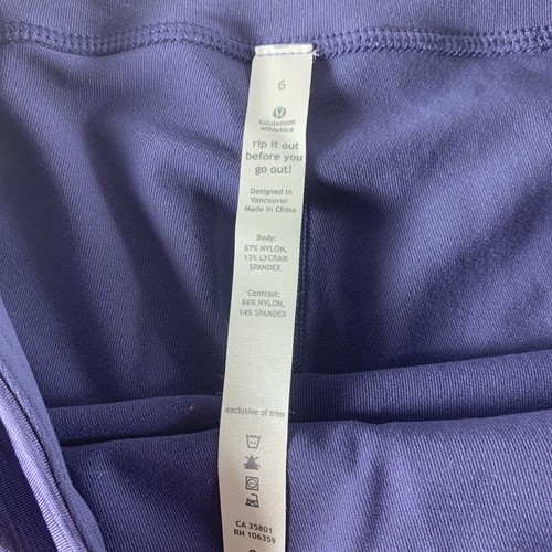 Leggings Capri Lululemon Talla 6 Púrpura Lila Yoga Pierna Ancha CA35801 RN106359 - Imagen 3 de 7