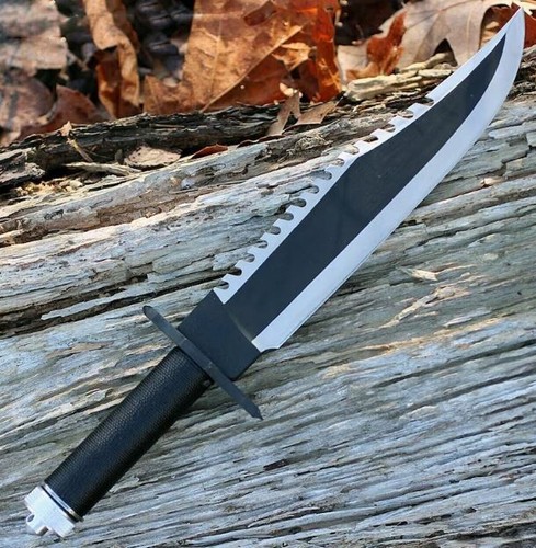 RAMBO FIRST BLOOD Knife 25.5 cm blade sheath camping tactical bowie pig military - Picture 12 of 14