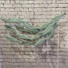 80cm Green Blue Shoal Of Fish On Wood   Fish Decoration Fish Shoal Sprats Fish