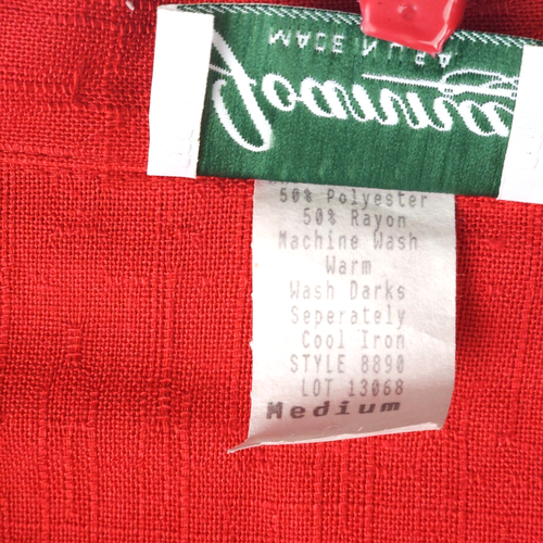 Open Front Women's Blazer Medium Red Jacket Vintage - Picture 6 of 7