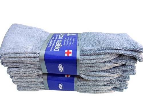 CALCETINES CREW GRIS para diabéticos salud circulatoria algodón para hombres y mujeres TODAS LAS TALLAS - Imagen 2 de 14