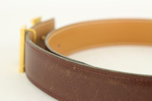 Hermès Kit Cinghia Logo H Reversibile Marrone x Oro 32mm 11her721 - Foto 8 di 12