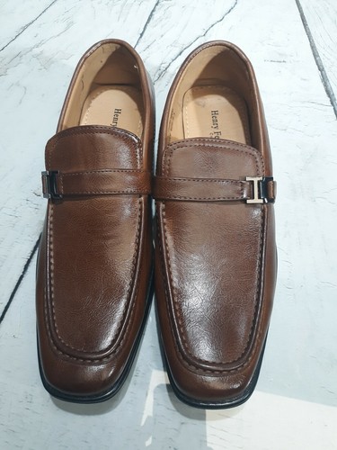 Herren Henry Ferrera Bruce Halbschuhe Elegant Schuhe Größe 9,5 Braun Neu   - Bild 1 von 7