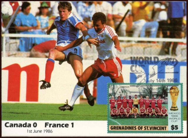 Football Maxicard 1986 Canada V France Handstamped #C26397 Football Maxicard 1986 Canada V France Handstamped #C26397