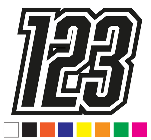 Custom Race Numbers Front & Sides Set Vinyl Sticker Decal Motorbike Motocross - Picture 1 of 4
