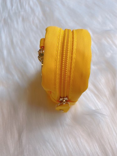 Mini Makeup Bag Cosmetic Pouch Yellow Transparent Keychain Bag Charm Yellow New - Picture 3 of 4