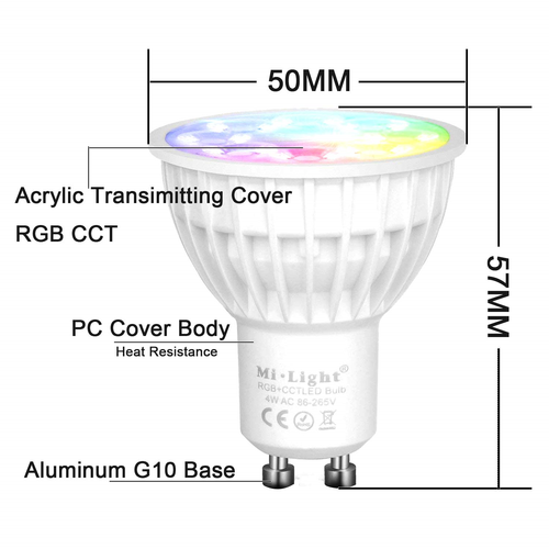 6W 9W 12W RGB CCT Led Bulb light MR16 GU10 E27 E14 Dimmable 2.4g RF WIFI milight - Picture 49 of 85