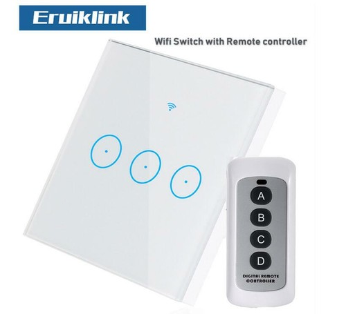 Eruiklink EU Smart Wifi Wall Touch Light Switch 2 Gang Touch/WiFi/433 RF/APP - Picture 15 of 15