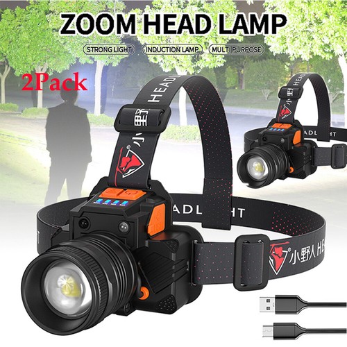 Paquete de 2 faros 990000LM súper brillantes USB recargables LED con zoom - Imagen 1 de 15