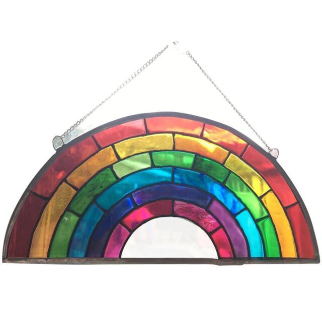 Rainbow Stained Glass Suncatcher Spring Boho Rainbow Catcher Ornament H0H6 Rainbow Stained Glass Suncatcher Spring Boho Rainbow Catcher Ornament H0H6