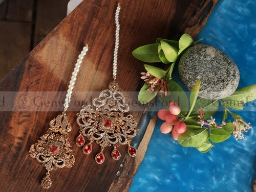 New Full handmade Bridal Mala Jewellery Set Indian Pakistani Choker earrings UK - Picture 21 of 22