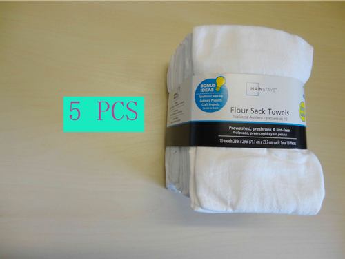 5PCS - 100PCS Flour Sack Kitchen Dish Towels White 100% Cotton Large 28"x29" - 第 6/13 張圖片