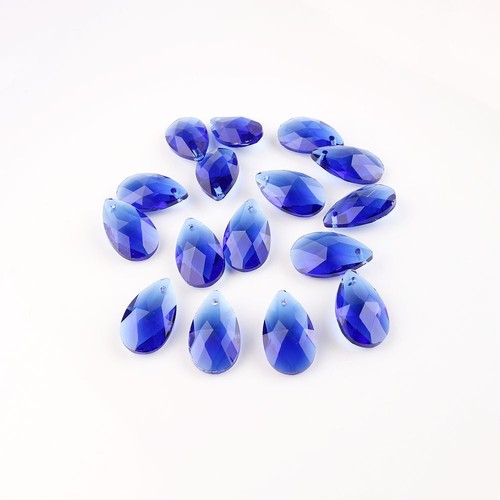Crystal Teardrop Pendants - 13x22mm Glass Drop Beads Jewelry Making Charms 20Pcs - Picture 34 of 38