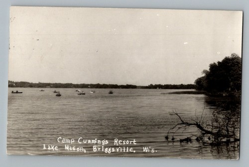 Briggsville Wisconsin WI Camp Cummings Lake Mason Echtfoto Postkarte RPPC 1947 - Bild 1 von 2