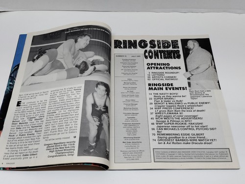Wrestling Ringside Magazine # 76 July 1995 L.T. Cover/ Bam Bam Bigelow Poster - Picture 8 of 12