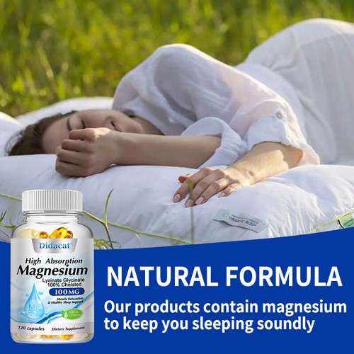 Glicinato de Magnesio Alta Absorción 100mg Relajación Muscular Nervio Soporte 120 un. - Imagen 6 de 9