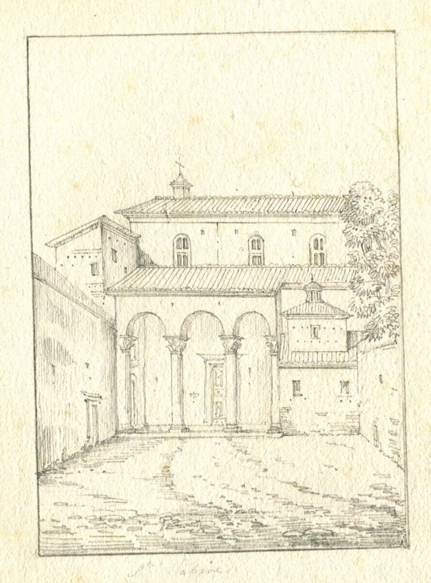 Dessiner l’Antique Antique Pencil Original Drawing 19th century Landscape Mill
