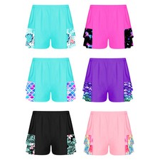 Kids Girls Shorts Rash Guard Swimming Surfing Bottoms Double Layers Swimsuits