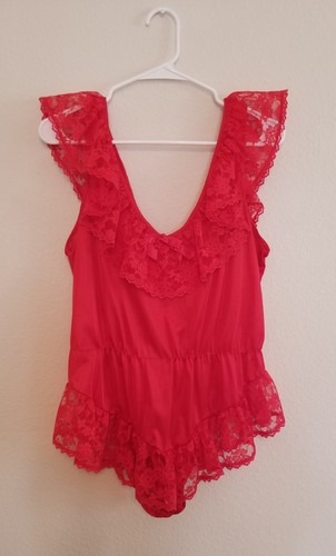 Stroke Of Midnight Strampler Medium Dessous Einteiler integrierter Slip rot Spitze sexy - Bild 1 von 9