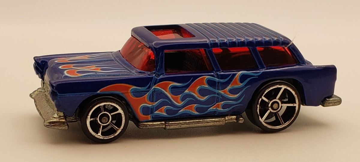 Hot Wheels 1969 Chevy Nomad w/ Red Windows - Blue w/ Flames