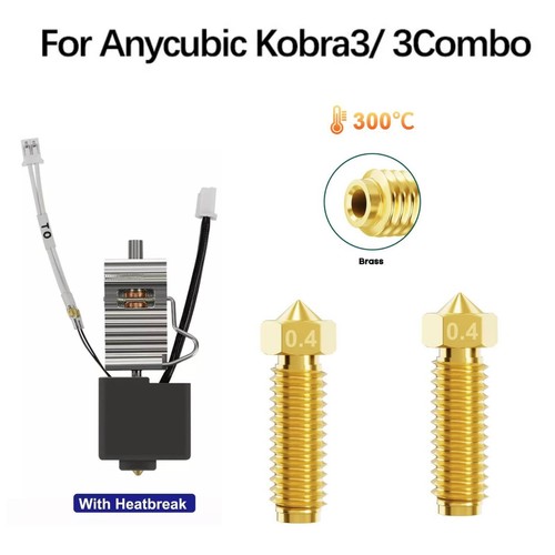 Für Anycubic Kobra 3 3D Drucker Teile Hotend Kit Extruder 0.4mm Messing Düse lot - Picture 33 of 34