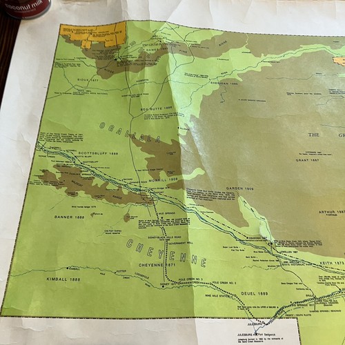 Vintage Historical Nebraska Map 31x58” Underground Railroad Mormon Oregon Trail - Picture 9 of 21