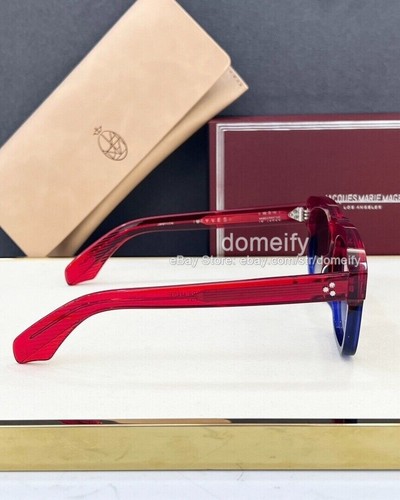OCCHIALI DA SOLE JACQUES MARIE MAGE YVES UNISEX MONTATURA ROSSA BLU LENTI GRIGIE QUADRATI JMM - Foto 11 di 24